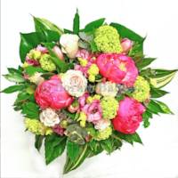 bouquet di peonie e rose colori accesi